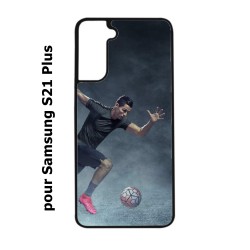 Coque noire pour Samsung Galaxy S21Plus / S30 Cristiano Ronaldo club foot Turin Football course ballon