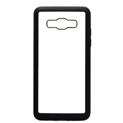 Coque pour Samsung J510 Drapeau Corse Emblème - Écusson Argent à Tête de Maure - contour noir (Samsung J510)