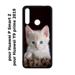 Coque noire pour Huawei P Smart Z Bébé chat tout mignon - chaton yeux bleus