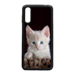 Coque noire pour Huawei Y9 prime 2019 Bébé chat tout mignon - chaton yeux bleus