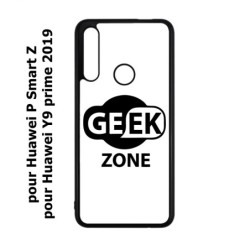 Coque noire pour Huawei P Smart Z Logo Geek Zone noir & blanc