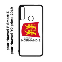 Coque noire pour Huawei P Smart Z Logo Normandie - Écusson Normandie - 2 léopards