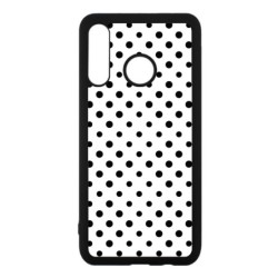 Coque noire pour Huawei P Smart Z motif géométrique pattern noir et blanc - ronds noirs