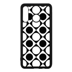 Coque noire pour Huawei P Smart Z motif géométrique pattern noir et blanc - ronds et carrés