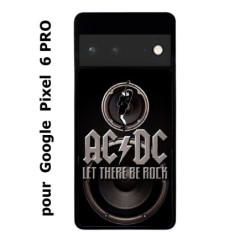 Coque noire pour Google Pixel 6 PRO groupe rock AC/DC musique rock ACDC