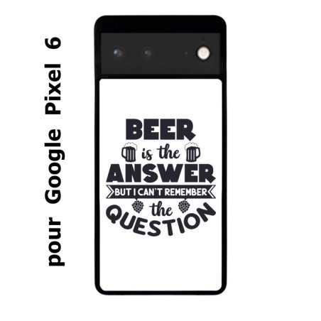 Coque noire pour Google Pixel 6 Beer is the answer Humour Bière