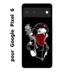 Coque noire pour Google Pixel 6 Blanche foulard Rouge Gourdin Dessin animé