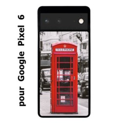 Coque noire pour Google Pixel 6 Cabine téléphone Londres - Cabine rouge London