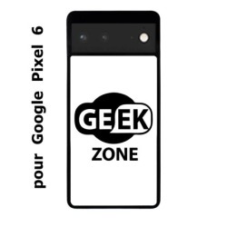 Coque noire pour Google Pixel 6 Logo Geek Zone noir & blanc