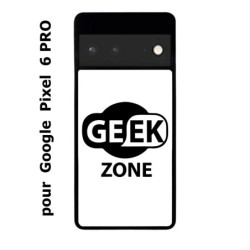 Coque noire pour Google Pixel 6 PRO Logo Geek Zone noir & blanc