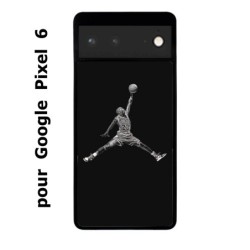 Coque noire pour Google Pixel 6 Michael Jordan 23 shoot Chicago Bulls Basket