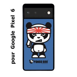 Coque noire pour Google Pixel 6 PANDA BOO© Banzaï Samouraï japonais - coque humour