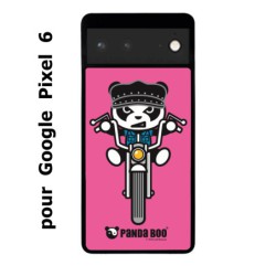 Coque noire pour Google Pixel 6 PANDA BOO© Moto Biker - coque humour