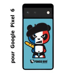 Coque noire pour Google Pixel 6 PANDA BOO© Français béret baguette - coque humour
