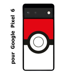 Coque noire pour Google Pixel 6 rond noir sur fond rouge et blanc