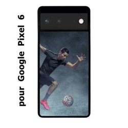 Coque noire pour Google Pixel 6 Cristiano Ronaldo club foot Turin Football course ballon