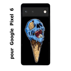 Coque noire pour Google Pixel 6 Ice Skull - Crâne Glace - Cône Crâne - skull art