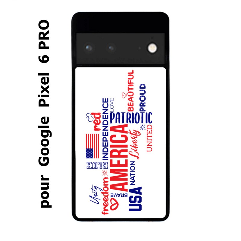 Coque noire pour Google Pixel 6 PRO USA lovers - drapeau USA - patriot