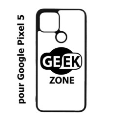 Coque noire pour Google Pixel 5 Logo Geek Zone noir & blanc