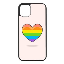 Coque noire pour Google Pixel 5 XL Rainbow hearth LGBT - couleur arc en ciel Coeur LGBT