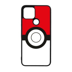 Coque noire pour Google Pixel 5 XL rond noir sur fond rouge et blanc
