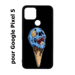Coque noire pour Google Pixel 5 Ice Skull - Crâne Glace - Cône Crâne - skull art