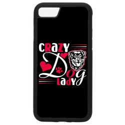 Coque noire pour iPhone XR Crazy Dog Lady - Chien