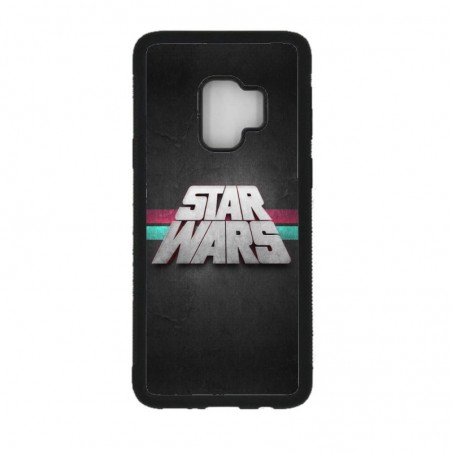 Coque noire pour Samsung S9 logo Stars Wars fond gris - légende Star Wars